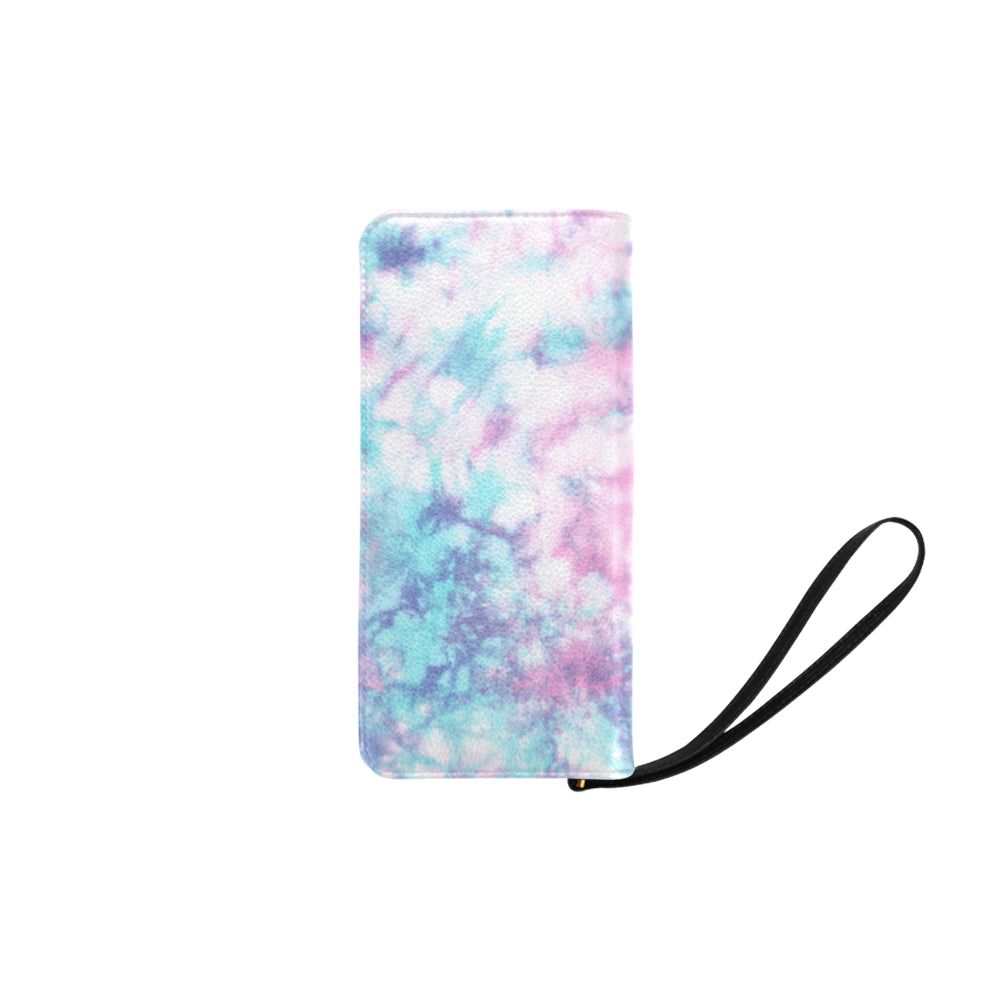 Blue & Pink Cotton Candy Tie Dye Clutch Purse
