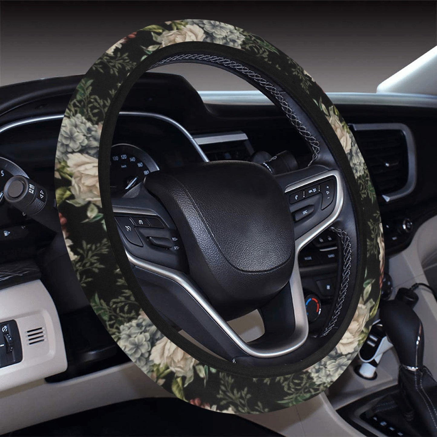 Floral Pattern Steering Wheel Cover