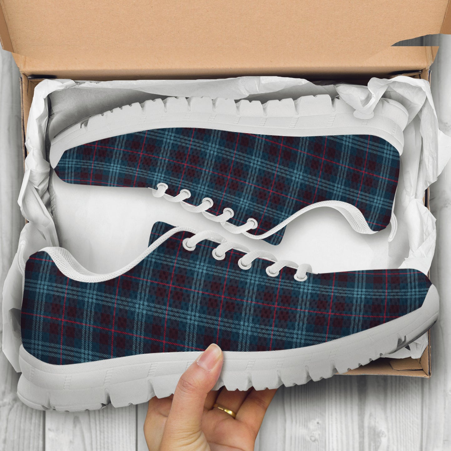 Blue Plaid Sneakers