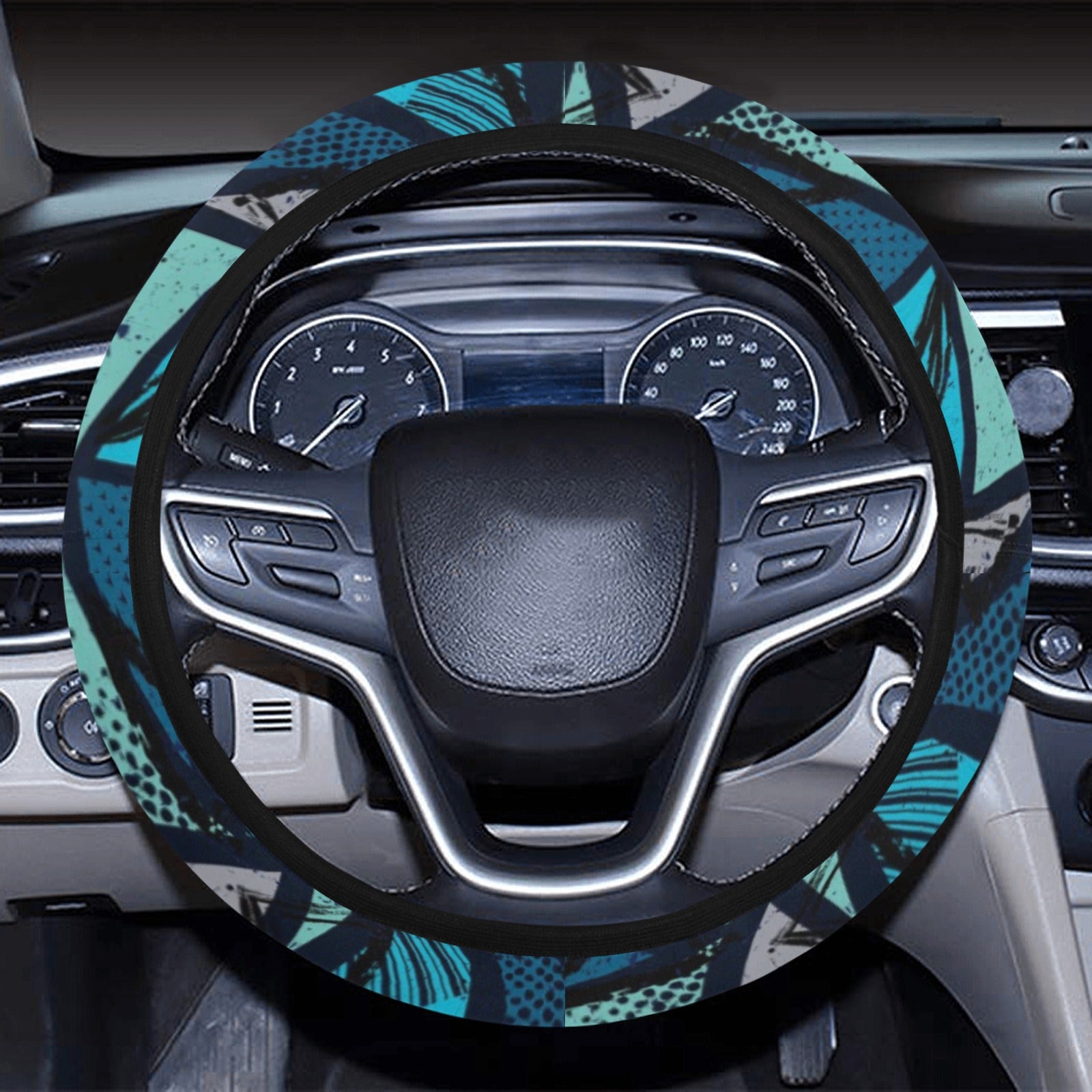 Blue Abstract Steering Wheel Cover