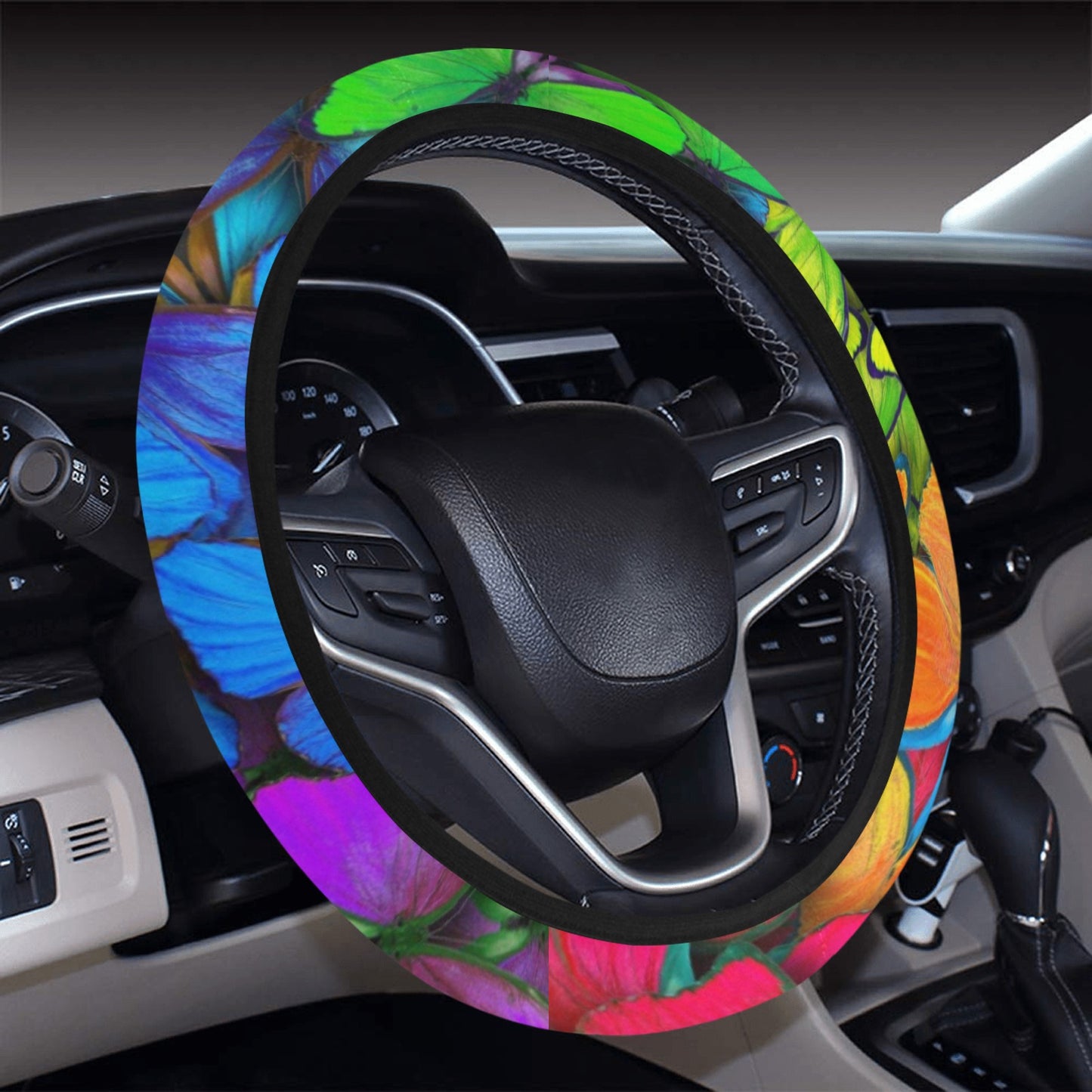 Colorful Butterflies Steering Wheel Cover