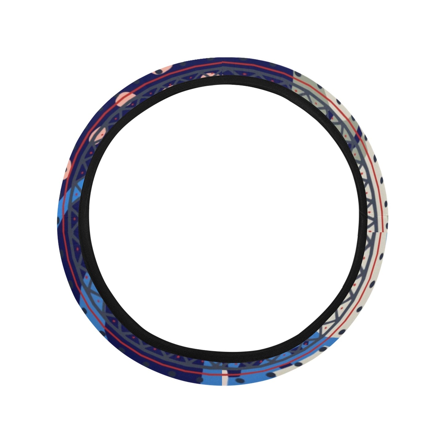 Blue Grey Abstract Steering Wheel Cover