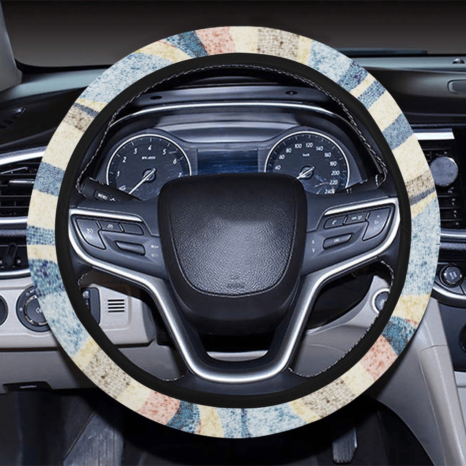 Abstract Waves Steering Wheel Cover
