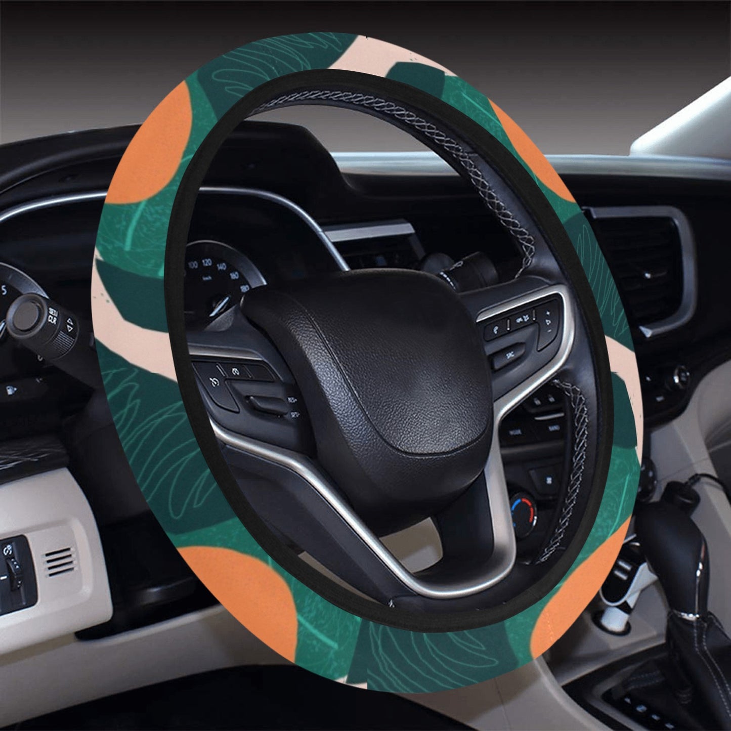Floral Oranges Steering Wheel Cover