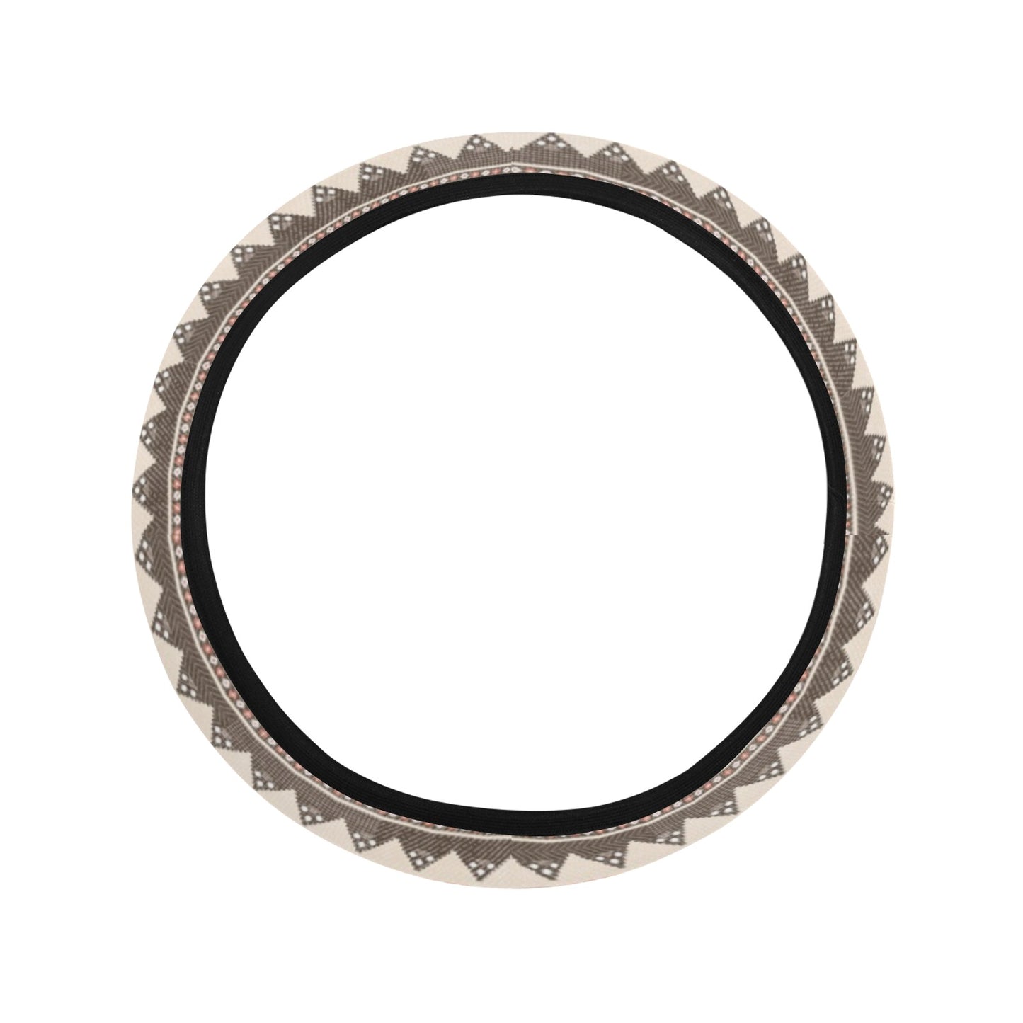 Beige Ethnic Stripes Steering Wheel Cover