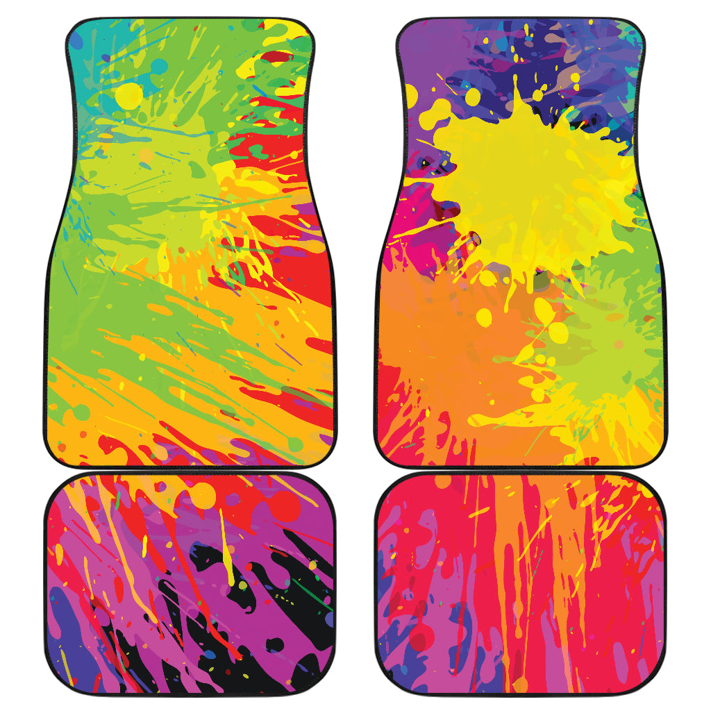 Colorful Paint Splatter Abstract Art Car Floor Mats