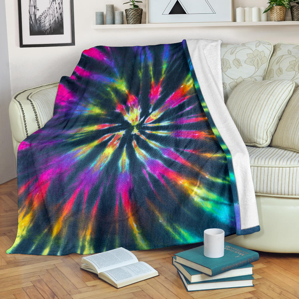 Colorful Neon Tie Dye Blanket