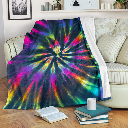 Colorful Neon Tie Dye Blanket