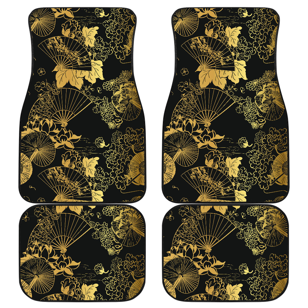 Black & Gold Oriental Car Floor Mats