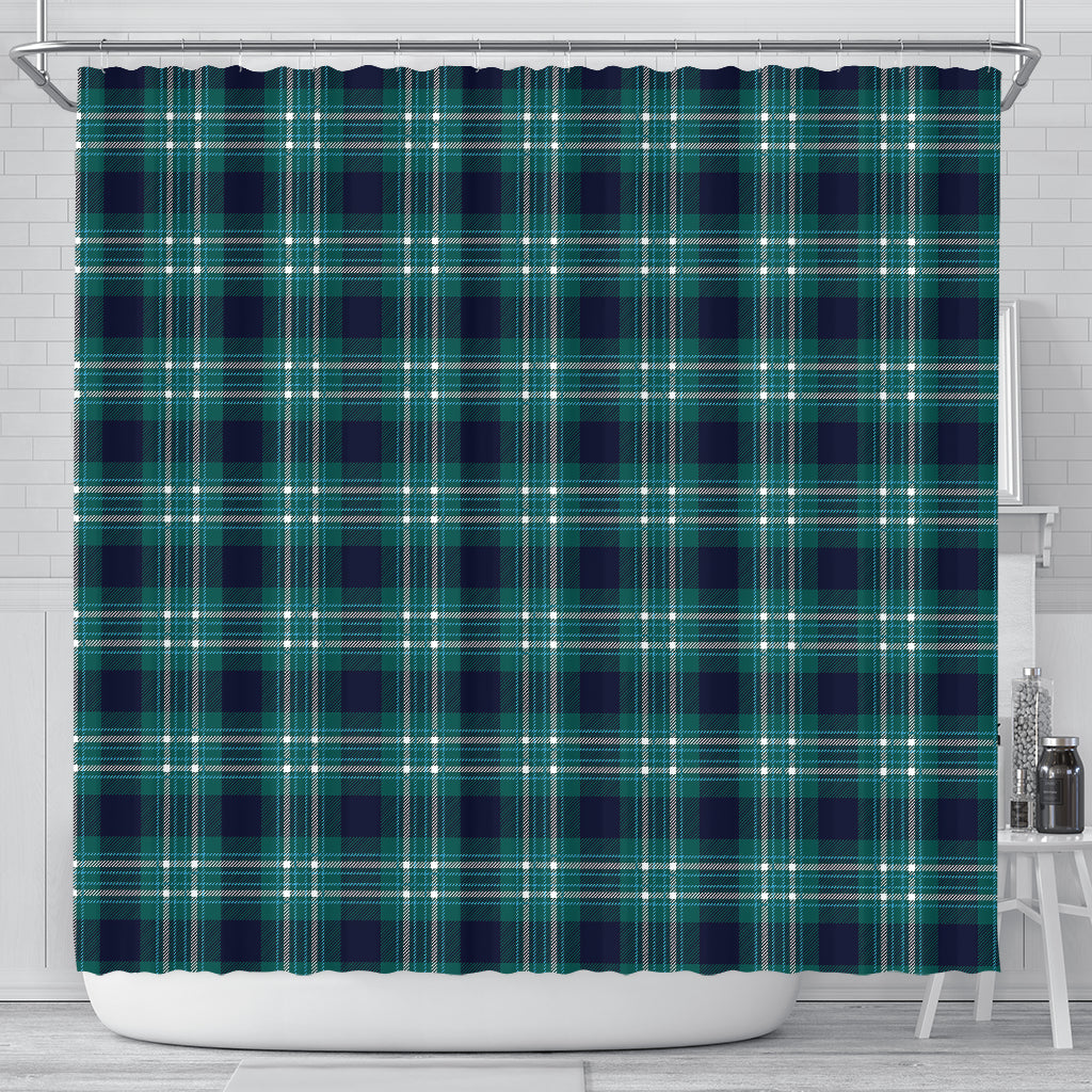 Green Plaid Shower Curtain