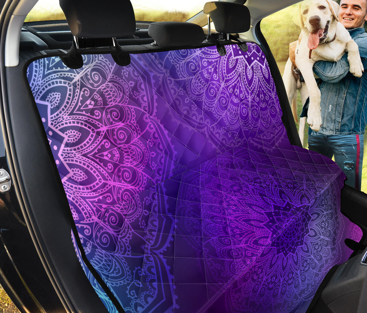 Purple Mandalas Car Back Seat Pet Cover
