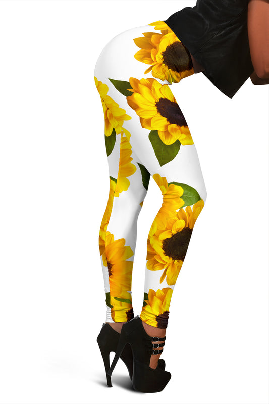 Sunflowers White Leggings