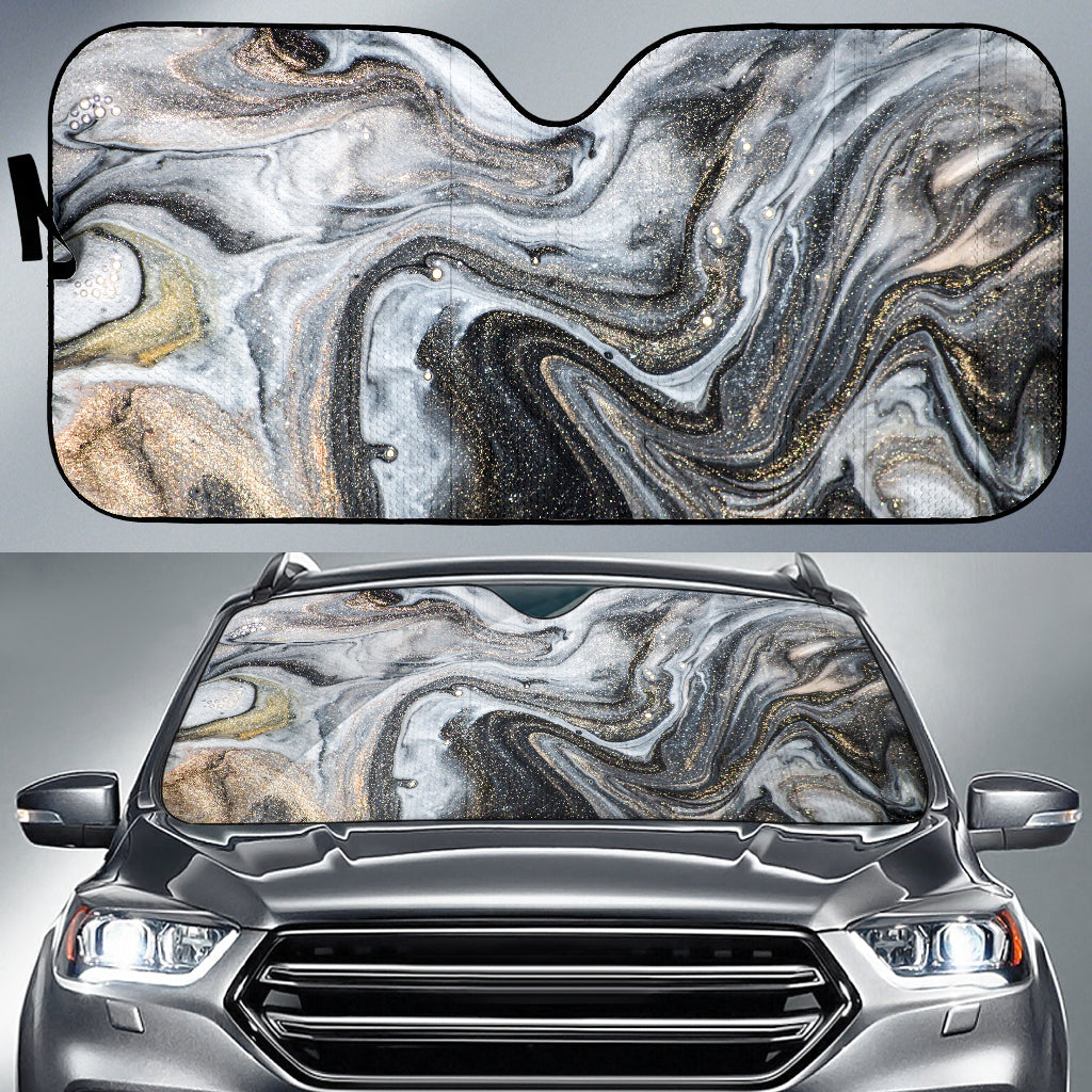 Gold Marble Print Car Sun Shades