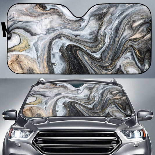 Gold Marble Print Car Sun Shades