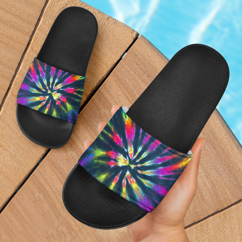 Colorful Neon Tie Dye Slide Sandals