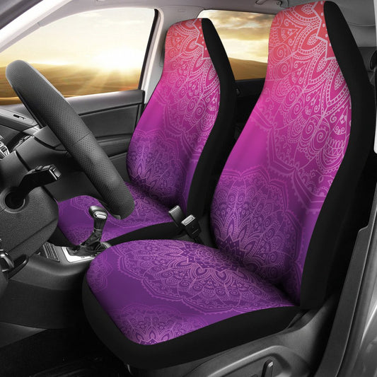 Peach, Pink & Purple Gradient Mandalas Car Seat Covers
