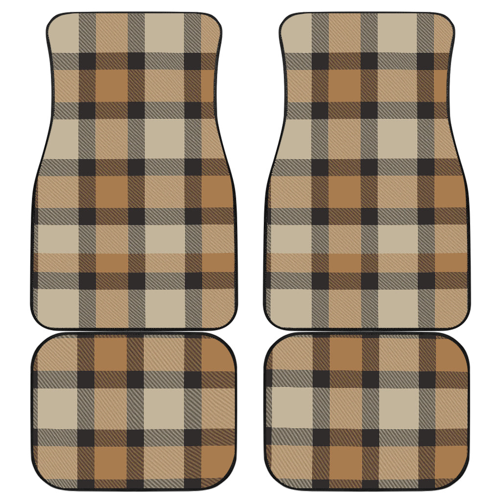 Brown Plaid Car Floor Mats