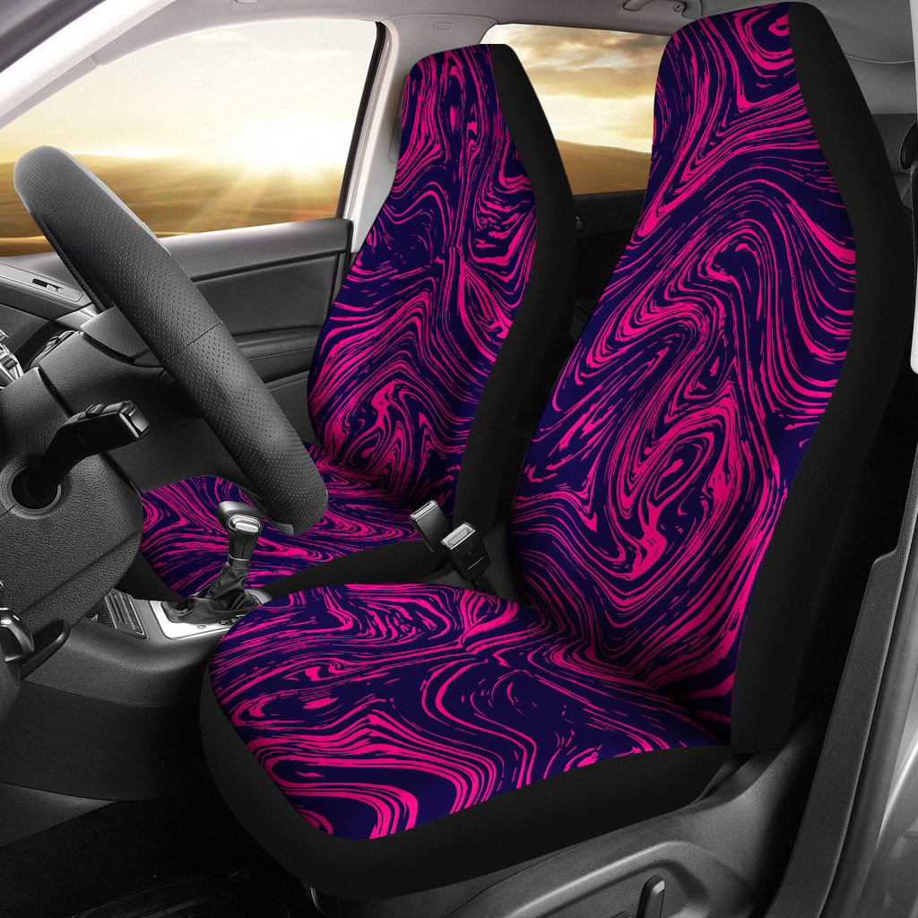 Pink & Purple Swirls Abstract Art Car Seat Covers