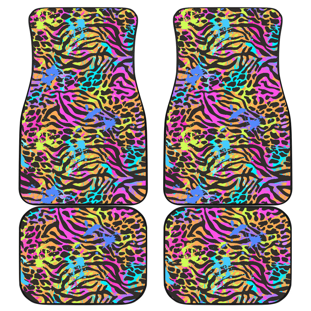 Colorful Abstract Animal Print Car Floor Mats