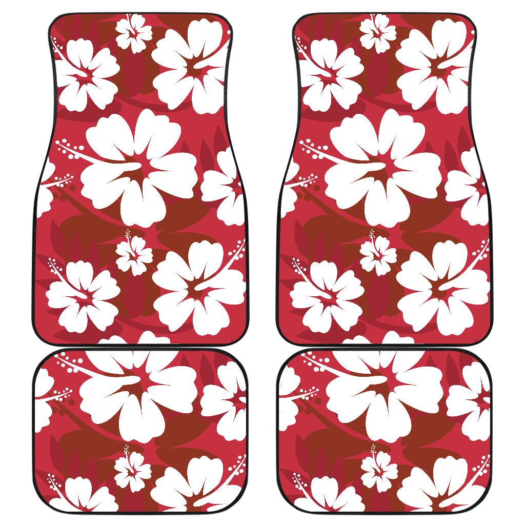 Red Aloha Flowers Car Floor Mats