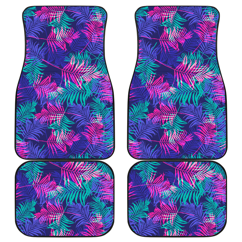 Blue Pink Plants Car Floor Mats