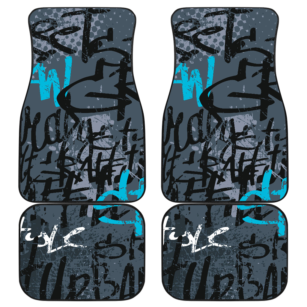 Blue Graffiti Car Floor Mats