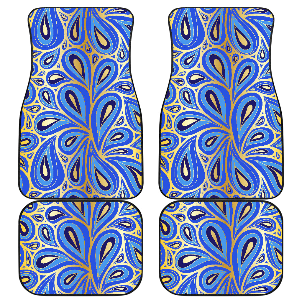 Blue & Gold Decor Car Floor Mats