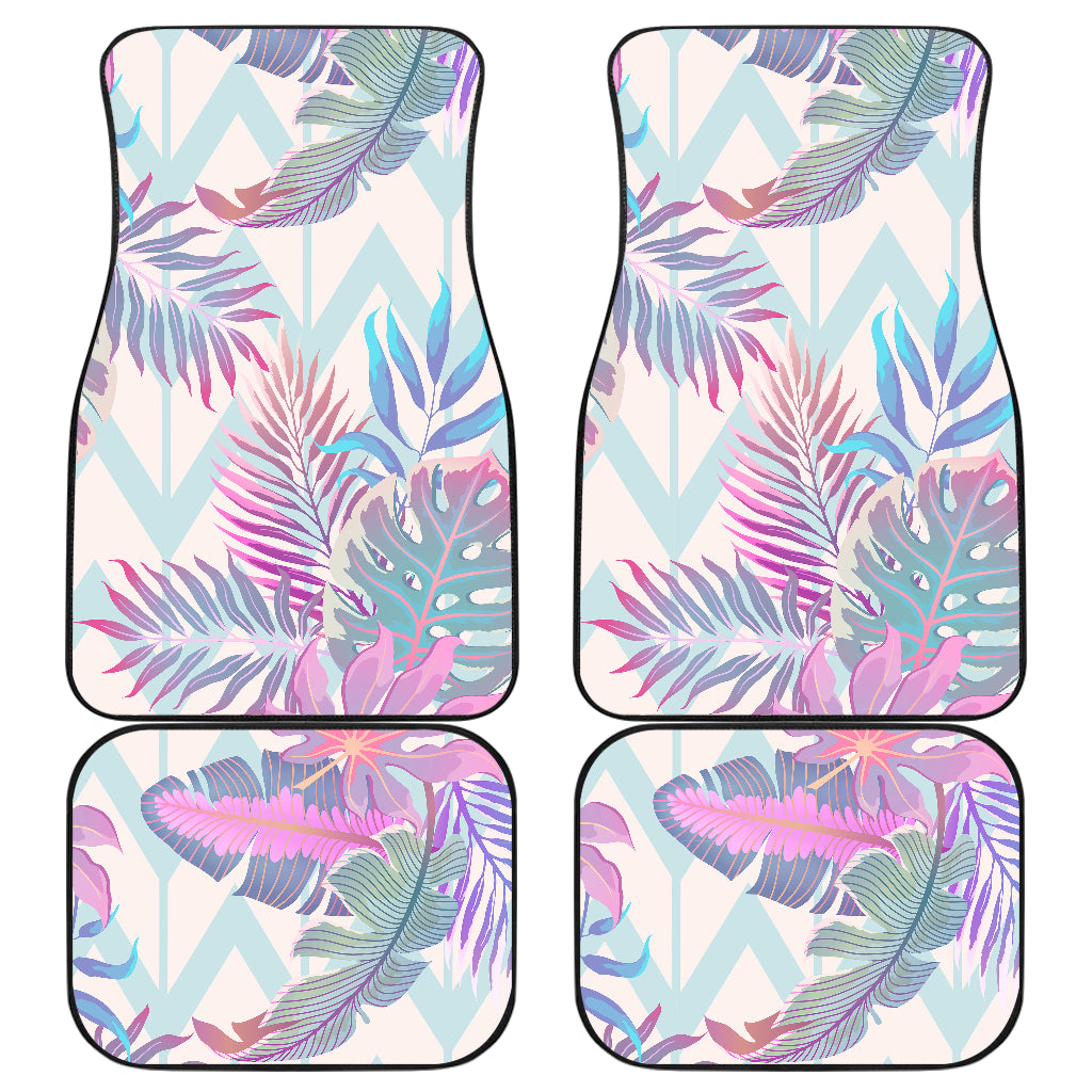 Pink Leaves Car Floor Mats