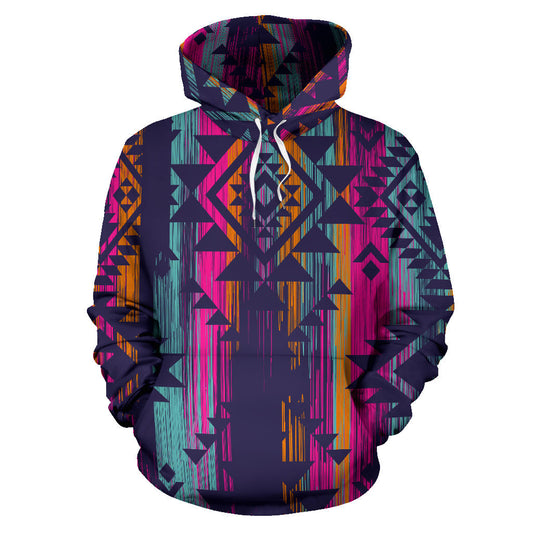 Colorful Boho Aztec Streaks Hoodie