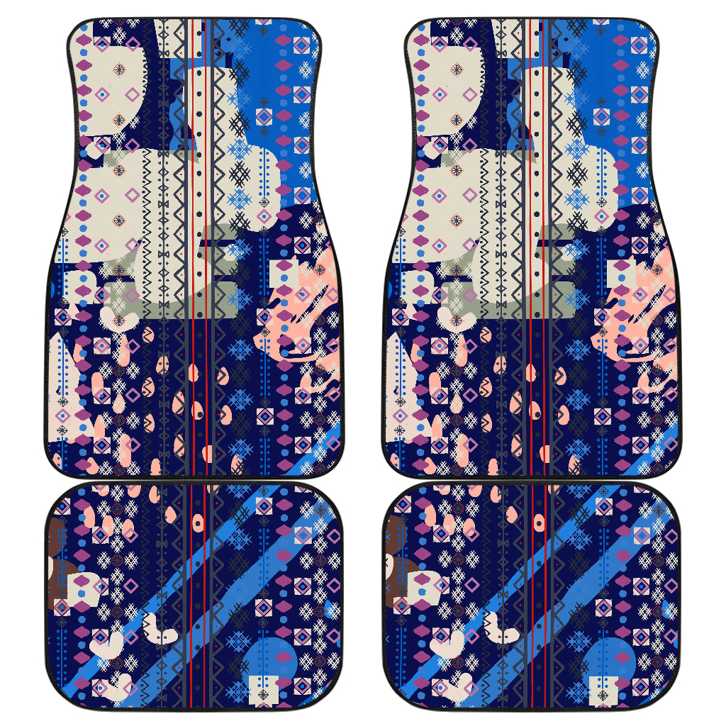 Blue Grey Abstract Car Floor Mats