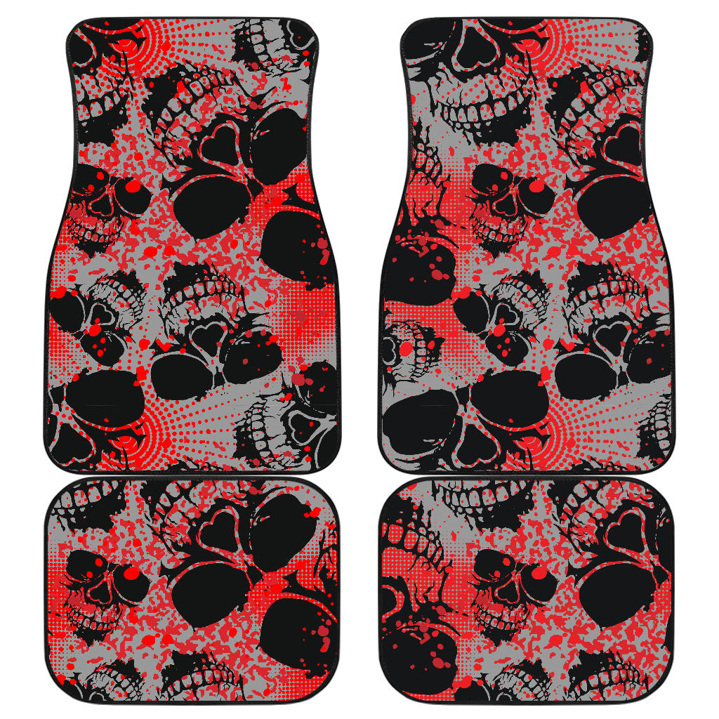 Red Skulls Car Floor Mats