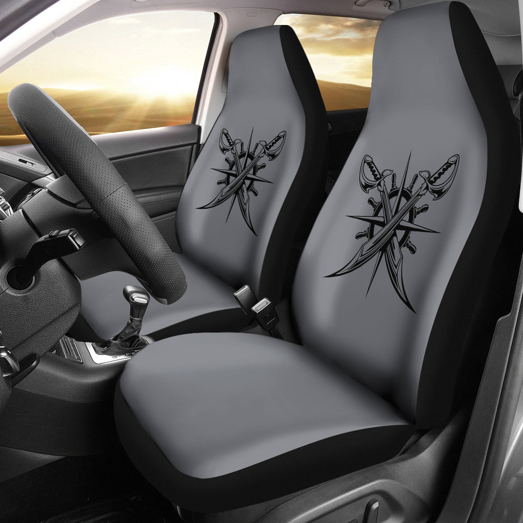 Cross Swords Compass Grey Car Seat Covers