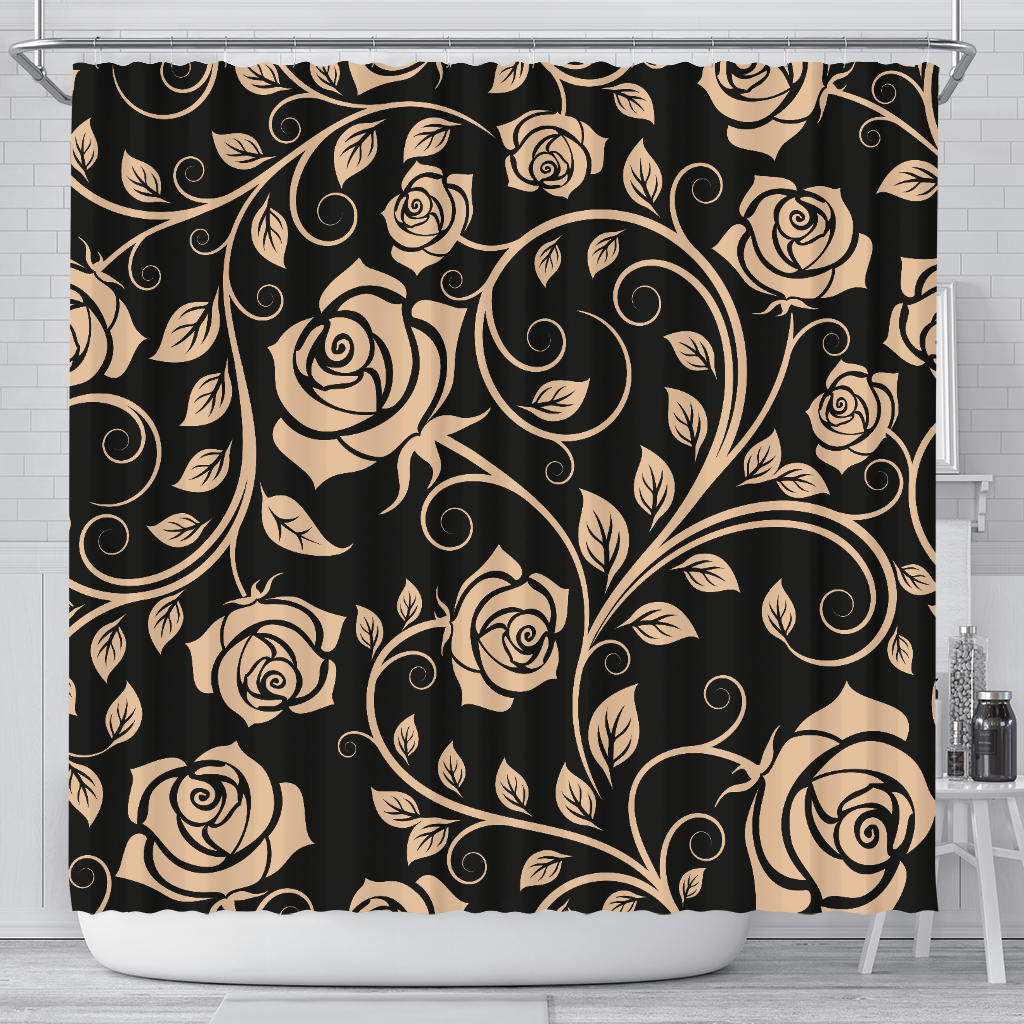 Tan Roses Decor Shower Curtain