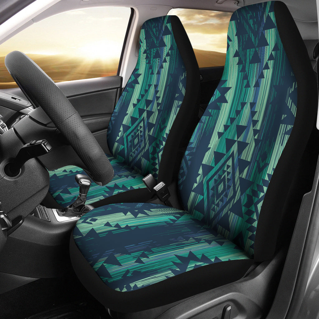 Green Boho Aztec Streaks Car Seat Covers
