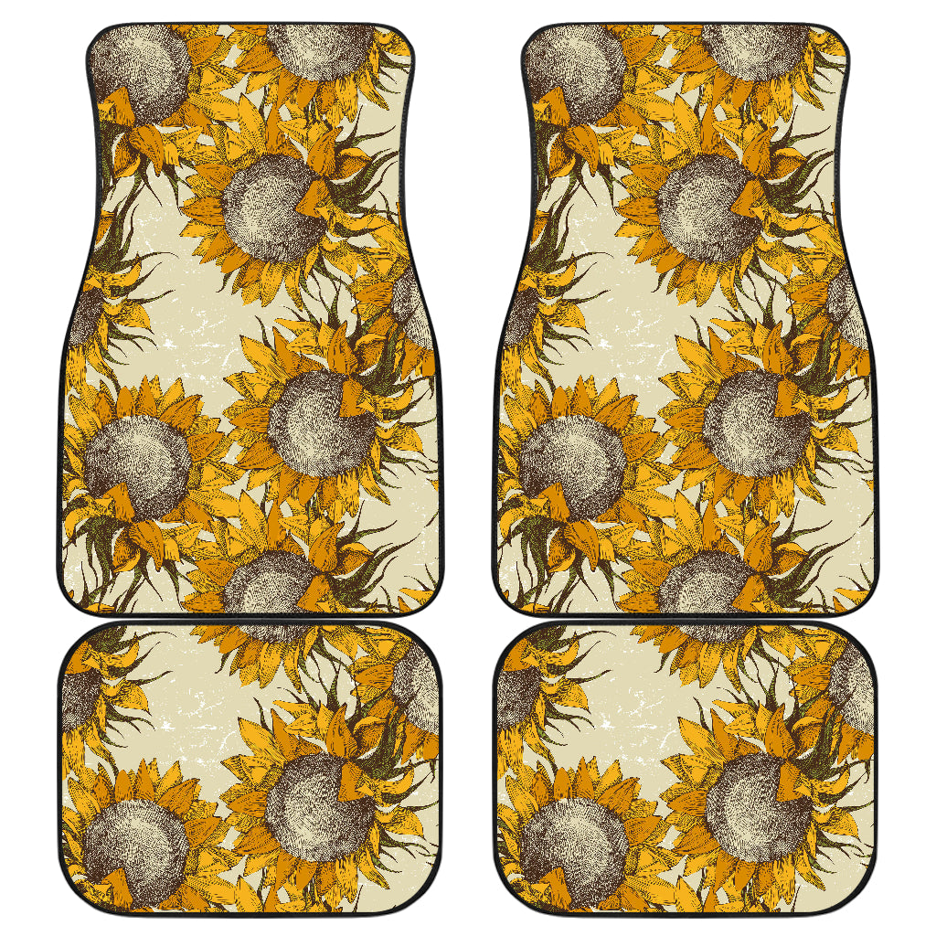 Vintage Sunflowers Car Floor Mats