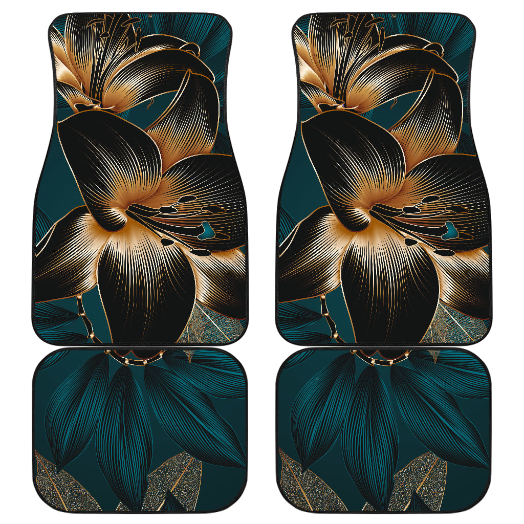 Dark Floral Car Floor Mats