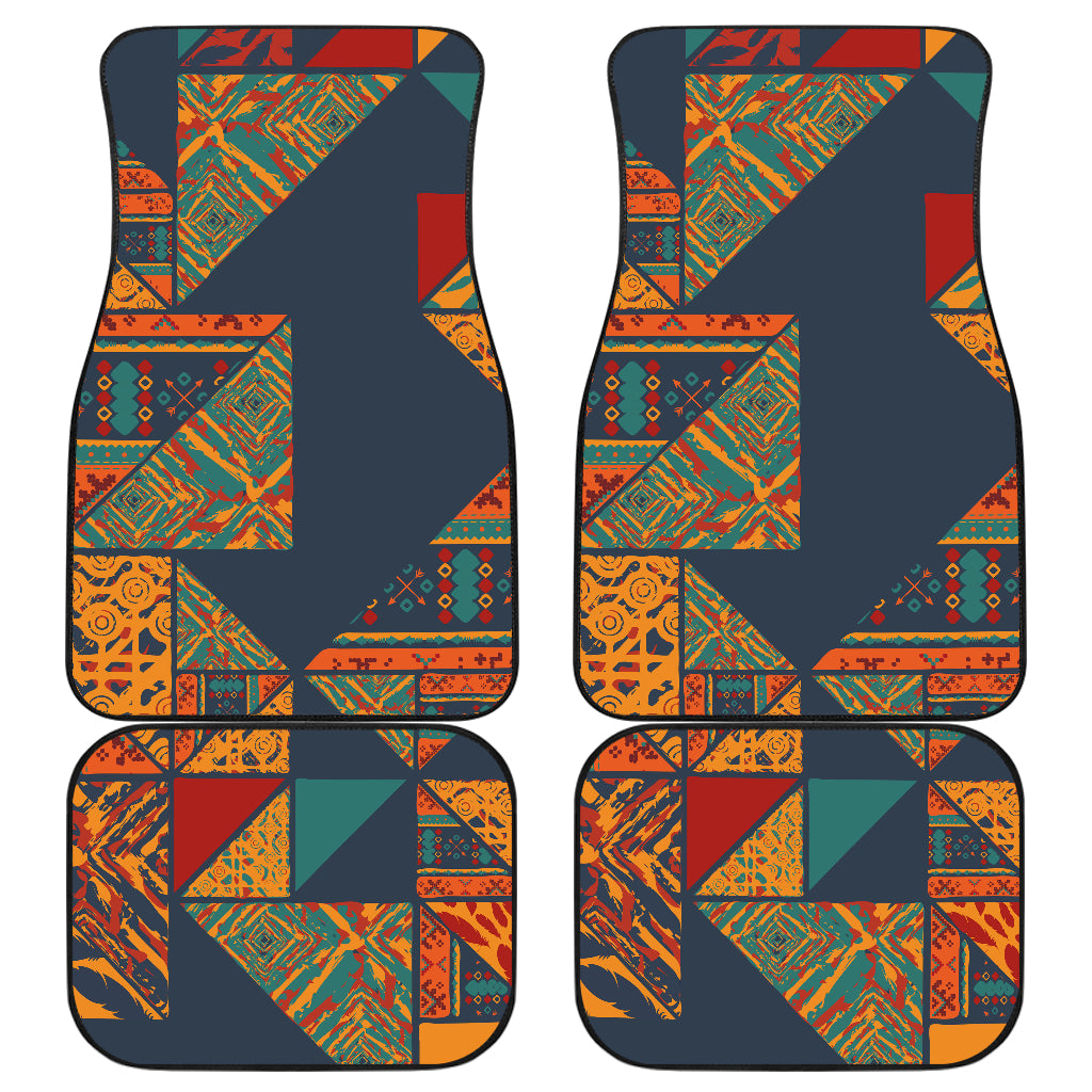 Orange Abstract Pattern Car Floor Mats