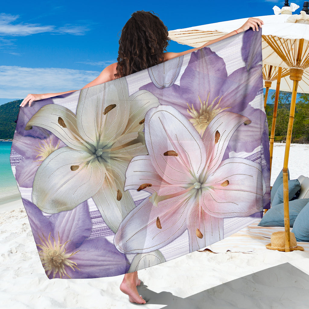Pink & Purple Flowers Sarong