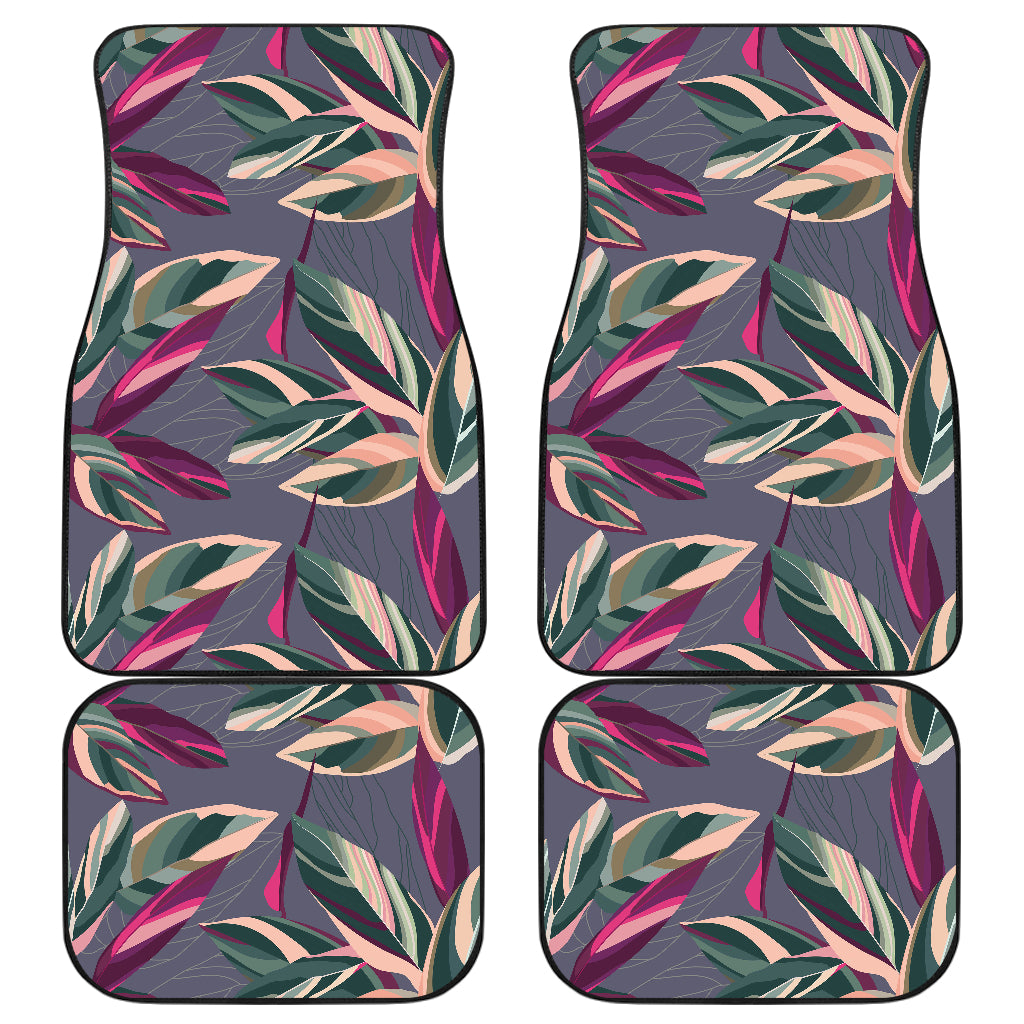 Floral Leaves Car Floor Mats