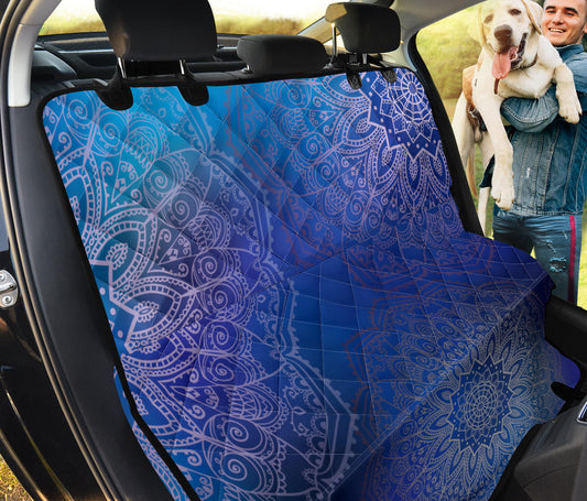 Blue Mandalas Car Back Seat Pet Cover CMYK