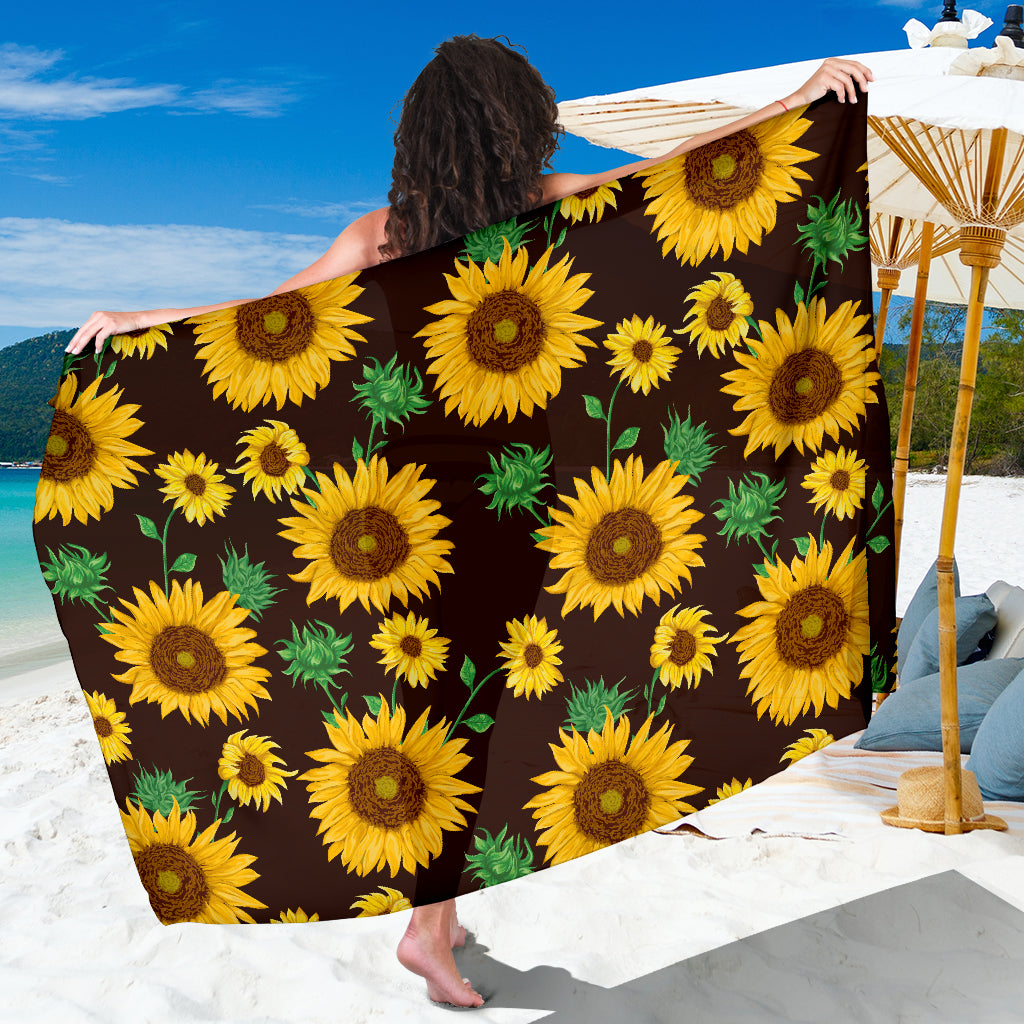 Sunflowers Black Sarong