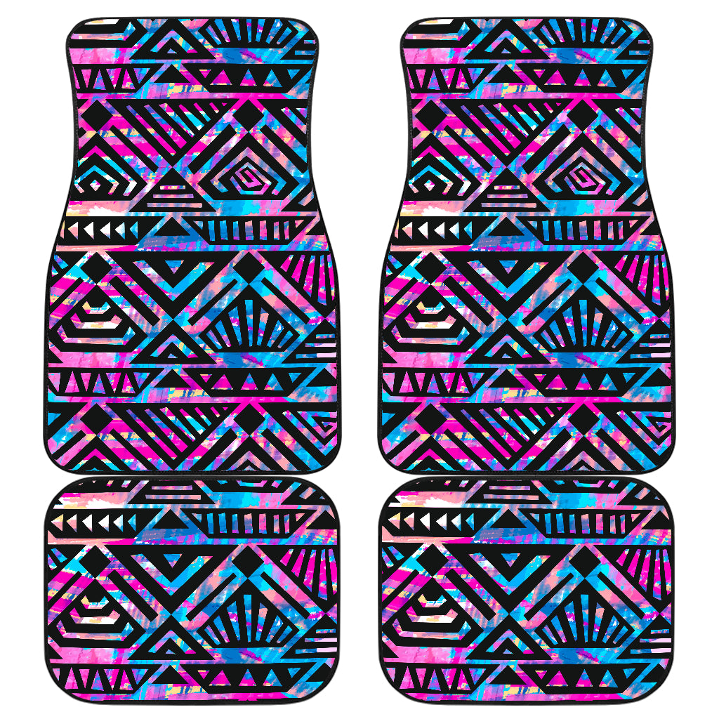 Blue Pink Abstract Tribal Car Floor Mats