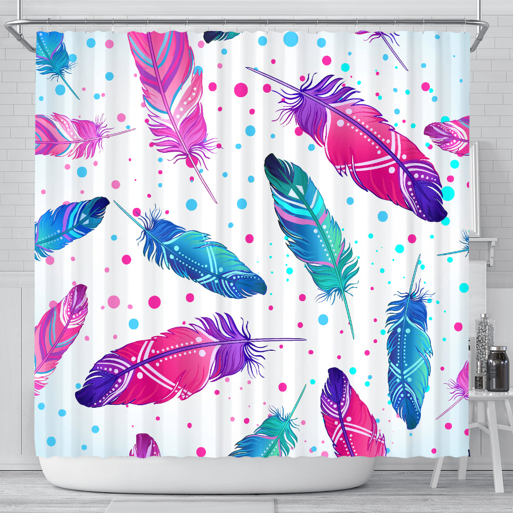 Pink & Purple Feathers Shower Curtain