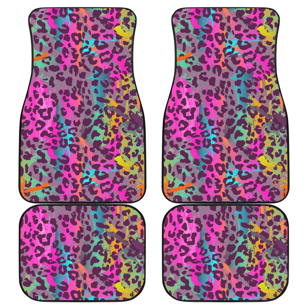Pink Leopard Print Car Floor Mats