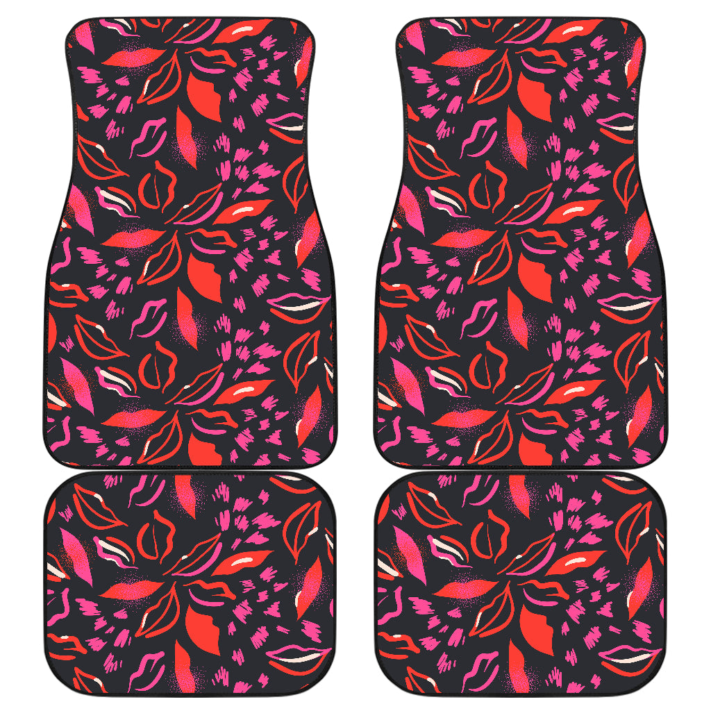 Red Floral Lips Car Floor Mats