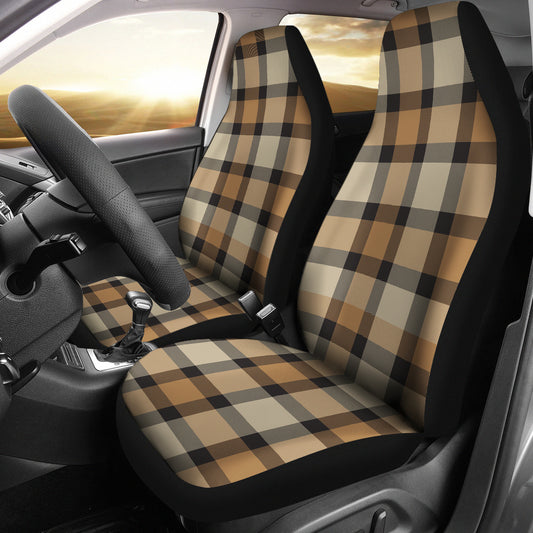 Brown Plaid Car Seat Covers