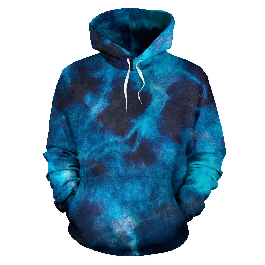 Blue Tie Dye Grunge Hoodie