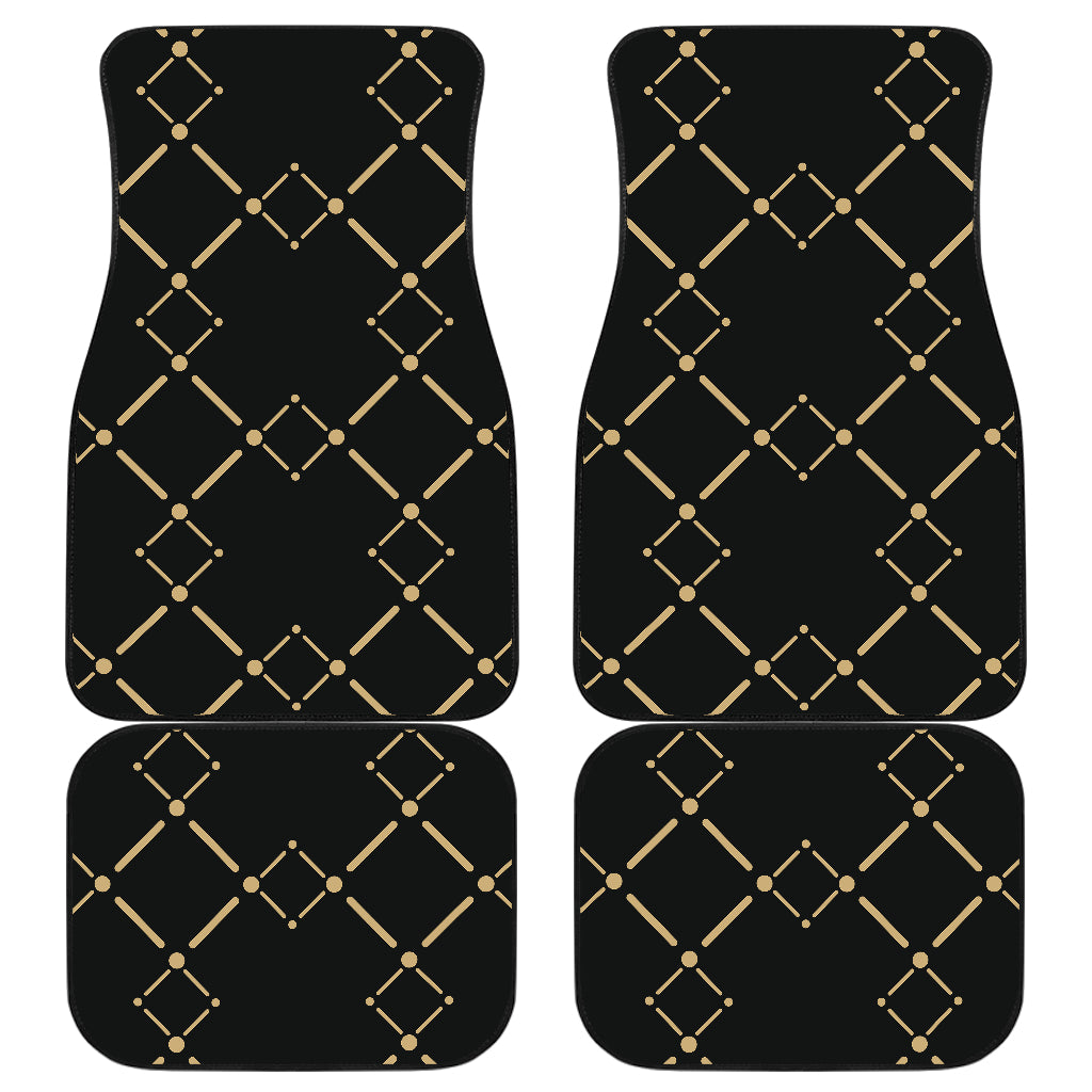 Black & Gold Plaid Car Floor Mats