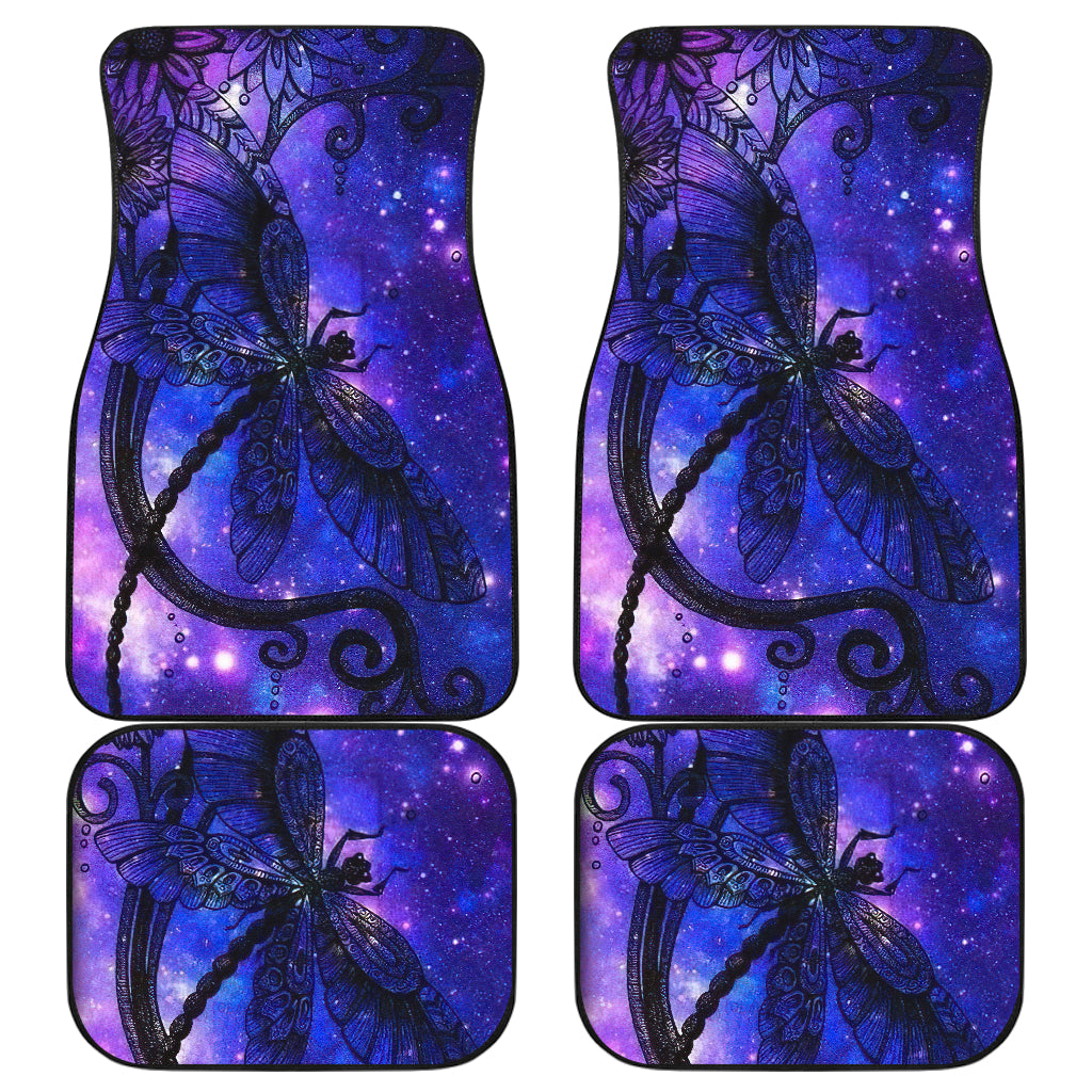 Purple Floral Dragonfly Car Floor Mats