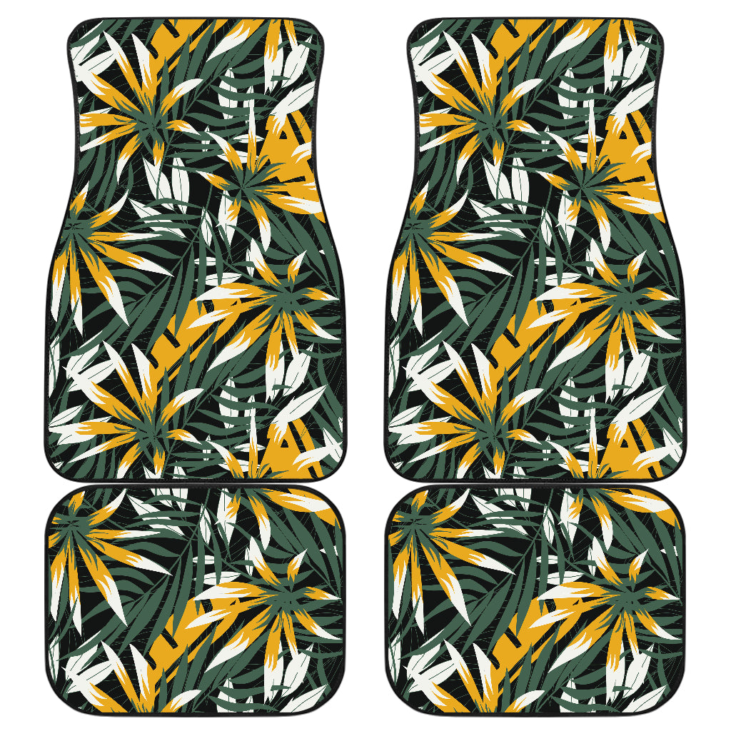 Green Yellow Leaves Car Floor Mats
